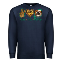 Navy Peace Love Bulldog Premium Sweatshirt - Jasminsmagicworld