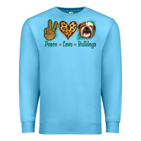 Ocean Blue Peace Love Bulldog Premium Sweatshirt - Jasminsmagicworld