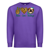 Purple Peace Love Bulldog Premium Sweatshirt - Jasminsmagicworld