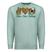 Seafoam Peace Love Bulldog Premium Sweatshirt - Jasminsmagicworld