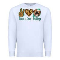 White Peace Love Bulldog Premium Sweatshirt - Jasminsmagicworld