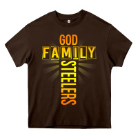 Chocolate Brown god family steeler shirt father's day gift tee t shirt Heavy Core Tee - DesigneFamous
