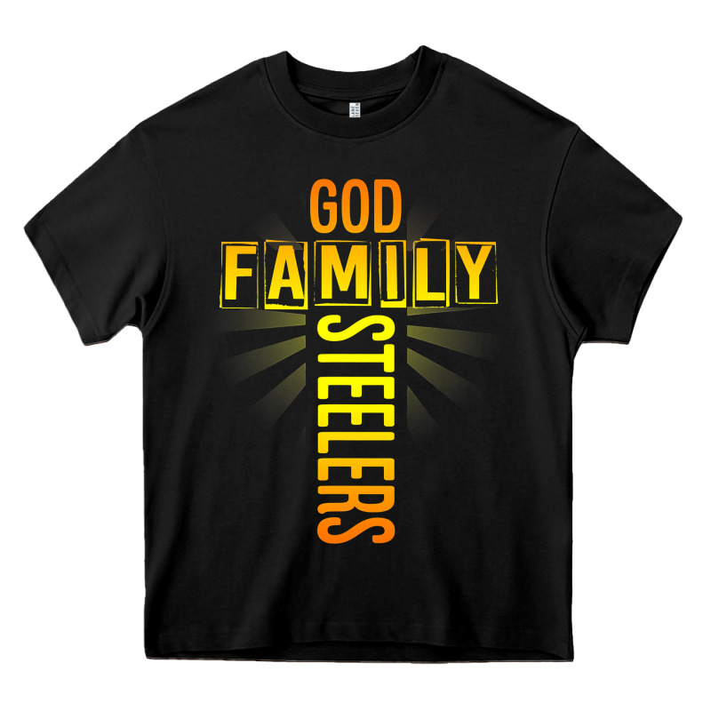 God Family Steeler Shirt Father's Day Gift Tee T Shirt Heavy Core Tee by DesigneFamous | Teevron