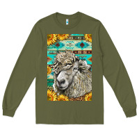 Army Green Western Lincoln Sheep Long Sleeve Tee - LillyAllenDesigns