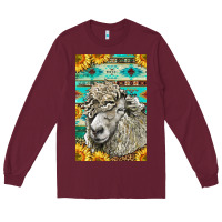 Burgundy Western Lincoln Sheep Long Sleeve Tee - LillyAllenDesigns