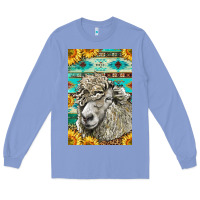 Colony Blue Western Lincoln Sheep Long Sleeve Tee - LillyAllenDesigns
