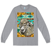 Heather Grey Western Lincoln Sheep Long Sleeve Tee - LillyAllenDesigns
