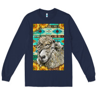 Navy Western Lincoln Sheep Long Sleeve Tee - LillyAllenDesigns
