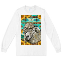 White Western Lincoln Sheep Long Sleeve Tee - LillyAllenDesigns