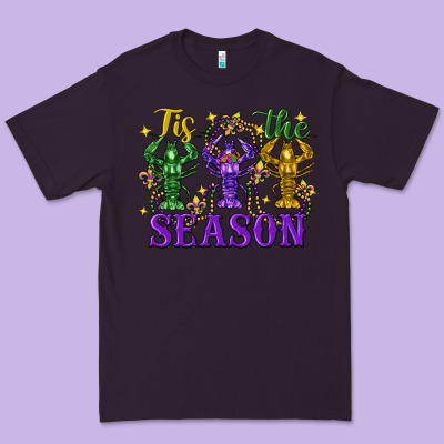 Tis The Season Crawfish Mardi Gras Premium Tee Designed By Fadigitalartstudio