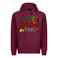 Burgundy it's Christmas time Premium Hoodie - BarkalooDesign