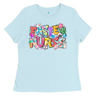 Baby Blue Easter Nurse Ladies Tee - CowhideDigitalArt