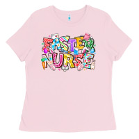 Bubblegum Pink Easter Nurse Ladies Tee - CowhideDigitalArt
