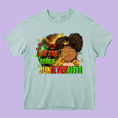 Little Miss Juneteenth Heavy Core Tee Designed By Fadigitalartstudio