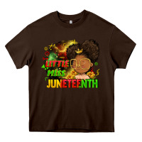 Chocolate Brown Little miss Juneteenth Heavy Core Tee - FaDigitalArtStudio