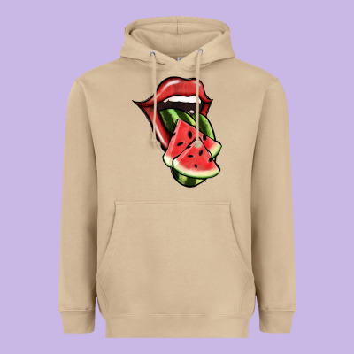 Watermelon Tongue Heavyweight Hoodie Designed By Jasminsmagicworld