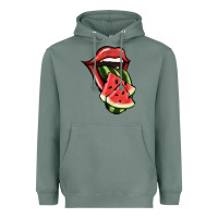 Sage Watermelon Tongue Heavyweight Hoodie - Jasminsmagicworld