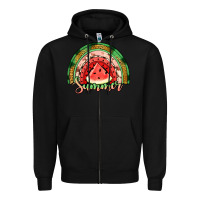 Black watermelon summer rainbow Zipper Hoodie - Jasminsmagicworld