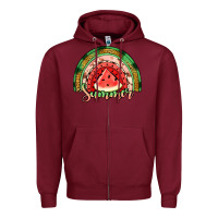 Burgundy watermelon summer rainbow Zipper Hoodie - Jasminsmagicworld