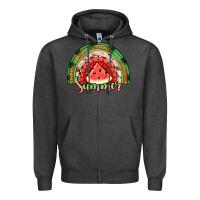 Charcoal Heather watermelon summer rainbow Zipper Hoodie - Jasminsmagicworld
