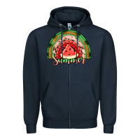 Navy watermelon summer rainbow Zipper Hoodie - Jasminsmagicworld