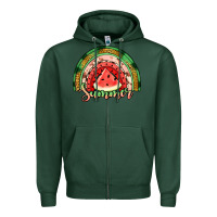 Sports Green watermelon summer rainbow Zipper Hoodie - Jasminsmagicworld