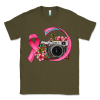Army Green floral cancer ribbon vintage camera Classic Tee - FaDigitalArtStudio