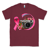Burgundy floral cancer ribbon vintage camera Classic Tee - FaDigitalArtStudio
