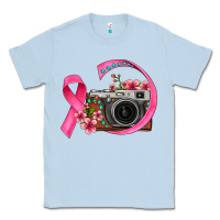 Dusty Blue floral cancer ribbon vintage camera Classic Tee - FaDigitalArtStudio