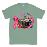 Sage floral cancer ribbon vintage camera Classic Tee - FaDigitalArtStudio