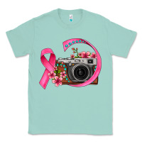 Seafoam floral cancer ribbon vintage camera Classic Tee - FaDigitalArtStudio