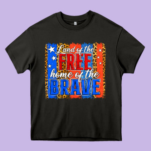 Land Of The Free 4th Of July Brushstroke Heavy Core Tee Designed By Jasminsmagicworld