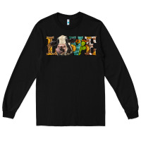Black Western Love Holstein Cow Long Sleeve Tee - LillyAllenDesigns