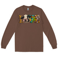 Chestnut Western Love Holstein Cow Long Sleeve Tee - LillyAllenDesigns