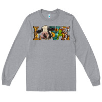 Heather Grey Western Love Holstein Cow Long Sleeve Tee - LillyAllenDesigns