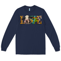 Navy Western Love Holstein Cow Long Sleeve Tee - LillyAllenDesigns