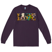 Plum Western Love Holstein Cow Long Sleeve Tee - LillyAllenDesigns