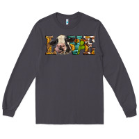 Smoke Western Love Holstein Cow Long Sleeve Tee - LillyAllenDesigns