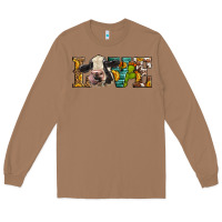 Toasted Coconut Western Love Holstein Cow Long Sleeve Tee - LillyAllenDesigns