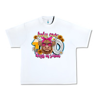 White Holy Cow 100 Days Of School Urban Heavy Tee - CowhideDigitalArt