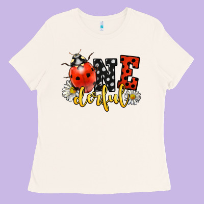 Onederful Wonderful Ladybug Ladies Tee Designed By Lillyallendesigns
