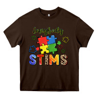 Chocolate Brown Everybody stims Heavy Core Tee - FaDigitalArtStudio