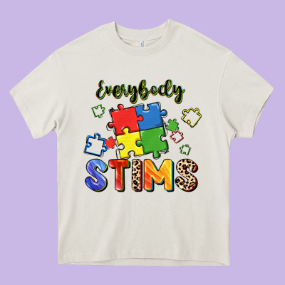 Everybody Stims Heavy Core Tee Designed By Fadigitalartstudio