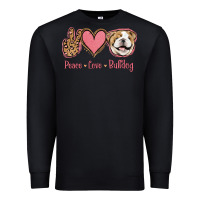 Black Peace Love Bulldog Premium Sweatshirt - Jasminsmagicworld