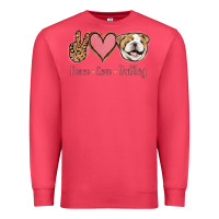 Cardinal Peace Love Bulldog Premium Sweatshirt - Jasminsmagicworld