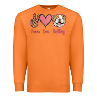 Carrot Peace Love Bulldog Premium Sweatshirt - Jasminsmagicworld