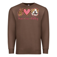 Chestnut Peace Love Bulldog Premium Sweatshirt - Jasminsmagicworld