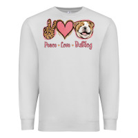 Dove Grey Peace Love Bulldog Premium Sweatshirt - Jasminsmagicworld