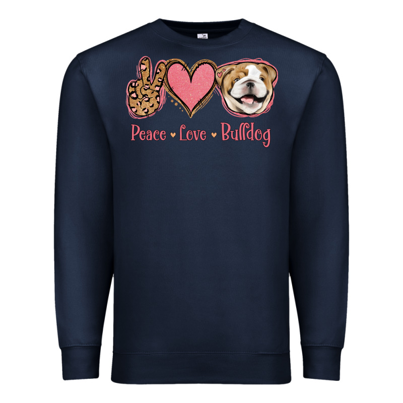 Peace Love Bulldog Premium Sweatshirt by Jasminsmagicworld | Teevron