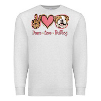 Oatmeal Heather Peace Love Bulldog Premium Sweatshirt - Jasminsmagicworld